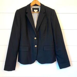 J. CREW women’s two-button blazer in BLACK wool blend. Size 6.
